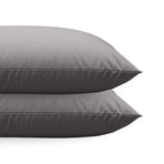 Zelesta Comfort Uni Diamond Pillowcases Set Of 2 - Brown-Grey in Brown-Grey, laid flat on a white background showing the diamond weave pattern
