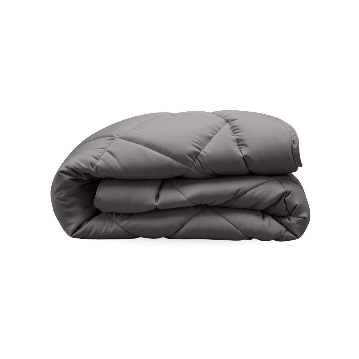 Zelesta Comfort Uni Diamond Duvet in Brown-Grey, neatly folded showing the diamond quilting pattern