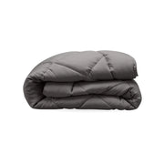 Zelesta Comfort Uni Diamond Duvet in Brown-Grey, neatly folded showing the diamond quilting pattern