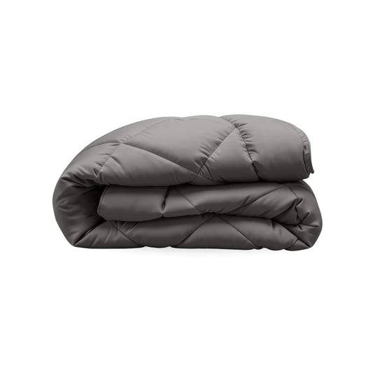 Zelesta Comfort Uni Diamond Duvet in Brown-Grey, neatly folded showing the diamond quilting pattern