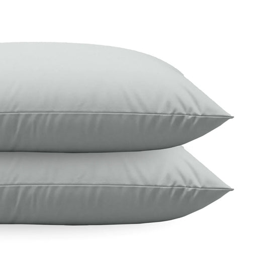 Zelesta Comfort Uni Diamond Pillowcases Set Of 2 - Grey-Blue in Grey-Blue, laid flat on a white background showing the diamond weave pattern