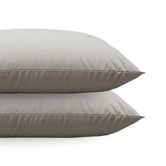 Zelesta Comfort Uni Diamond Pillowcases Set Of 2 - Sand Beige in Sand Beige, laid flat on a white background showing the diamond weave pattern