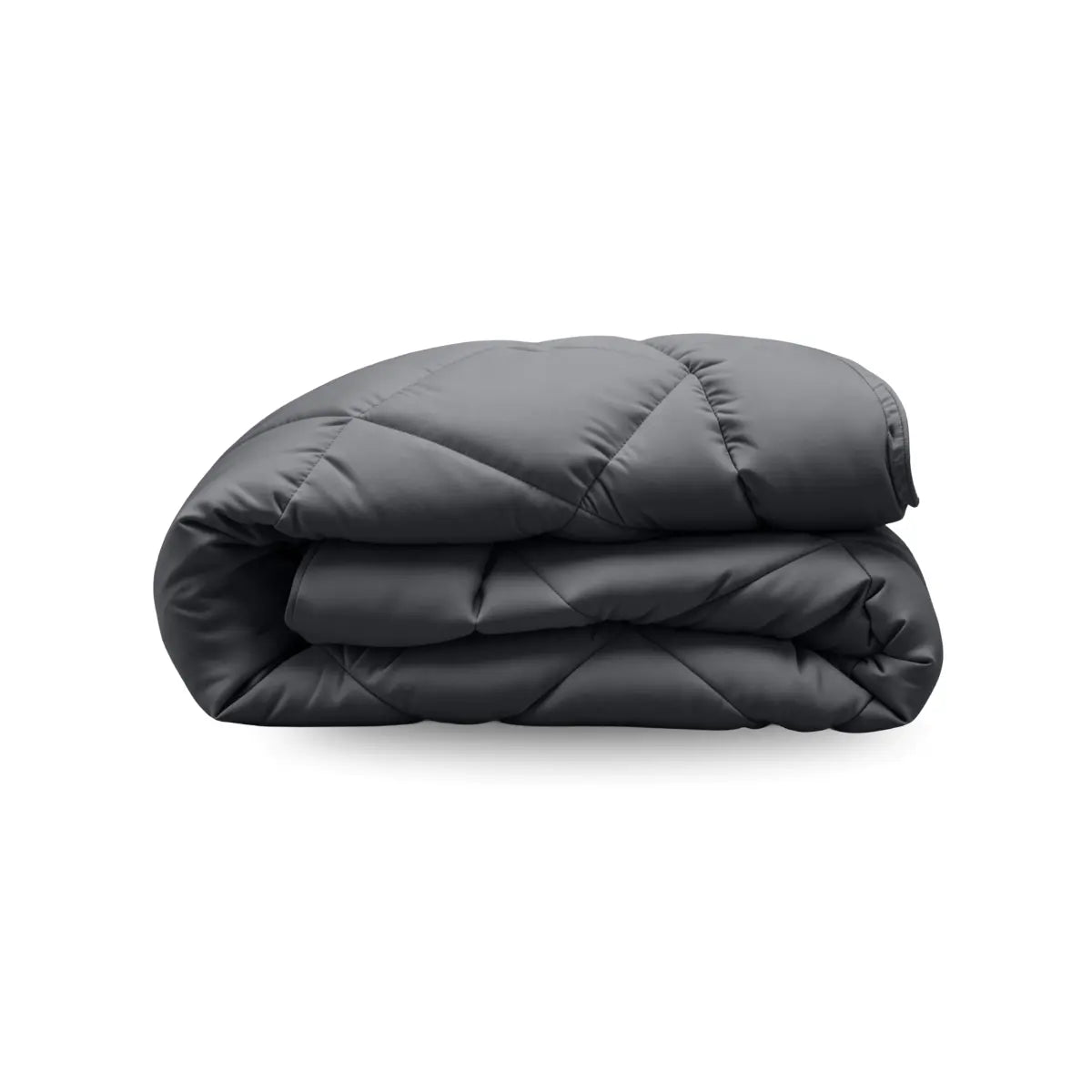 Zelesta Comfort Uni Diamond Duvet in Anthracite, neatly folded showing the diamond quilting pattern