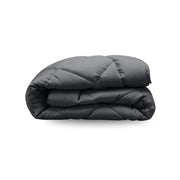 Zelesta Comfort Uni Diamond Duvet in Anthracite, neatly folded showing the diamond quilting pattern