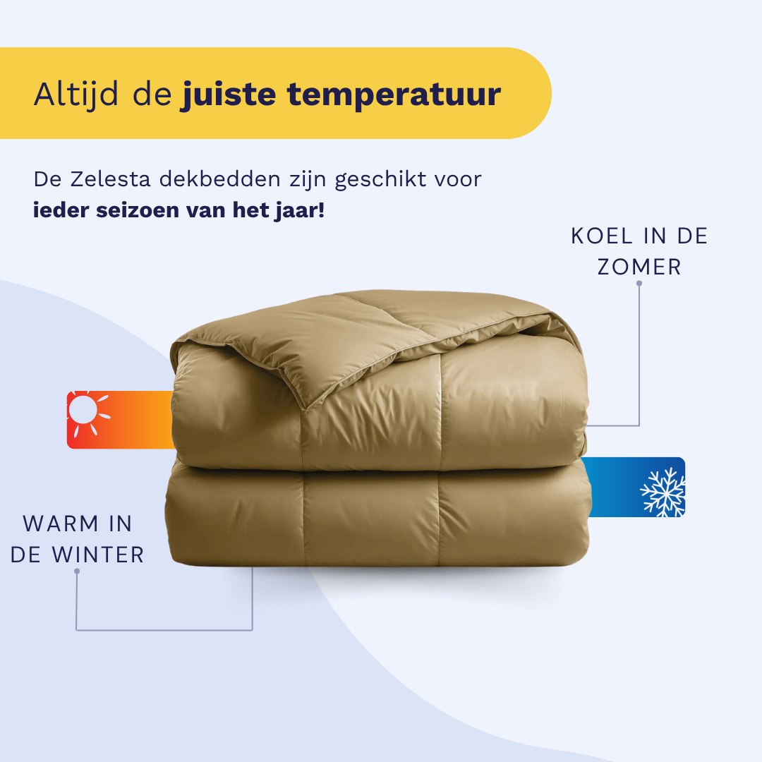 Zelesta Deluxe Uni Satin Cotton Duvet - Ochre Yellow folded on a white background, alternate view