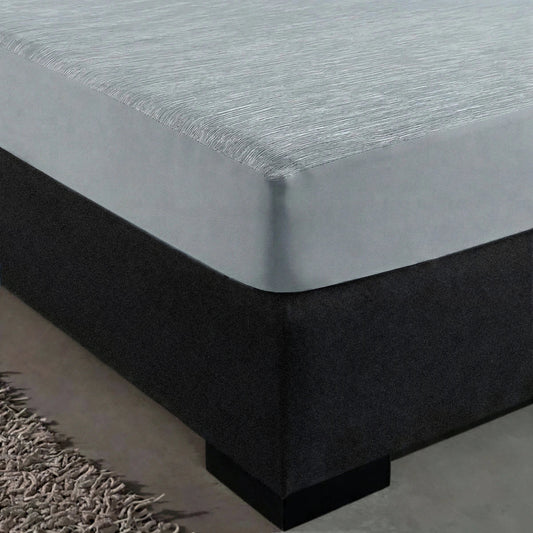Zelesta Special Cooling Blend Fitted Sheet in Warm Linen Grey on a white background