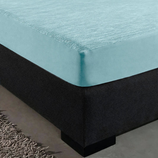 Zelesta Special Cooling Blend Fitted Sheet in Fresh Mint Green on a white background