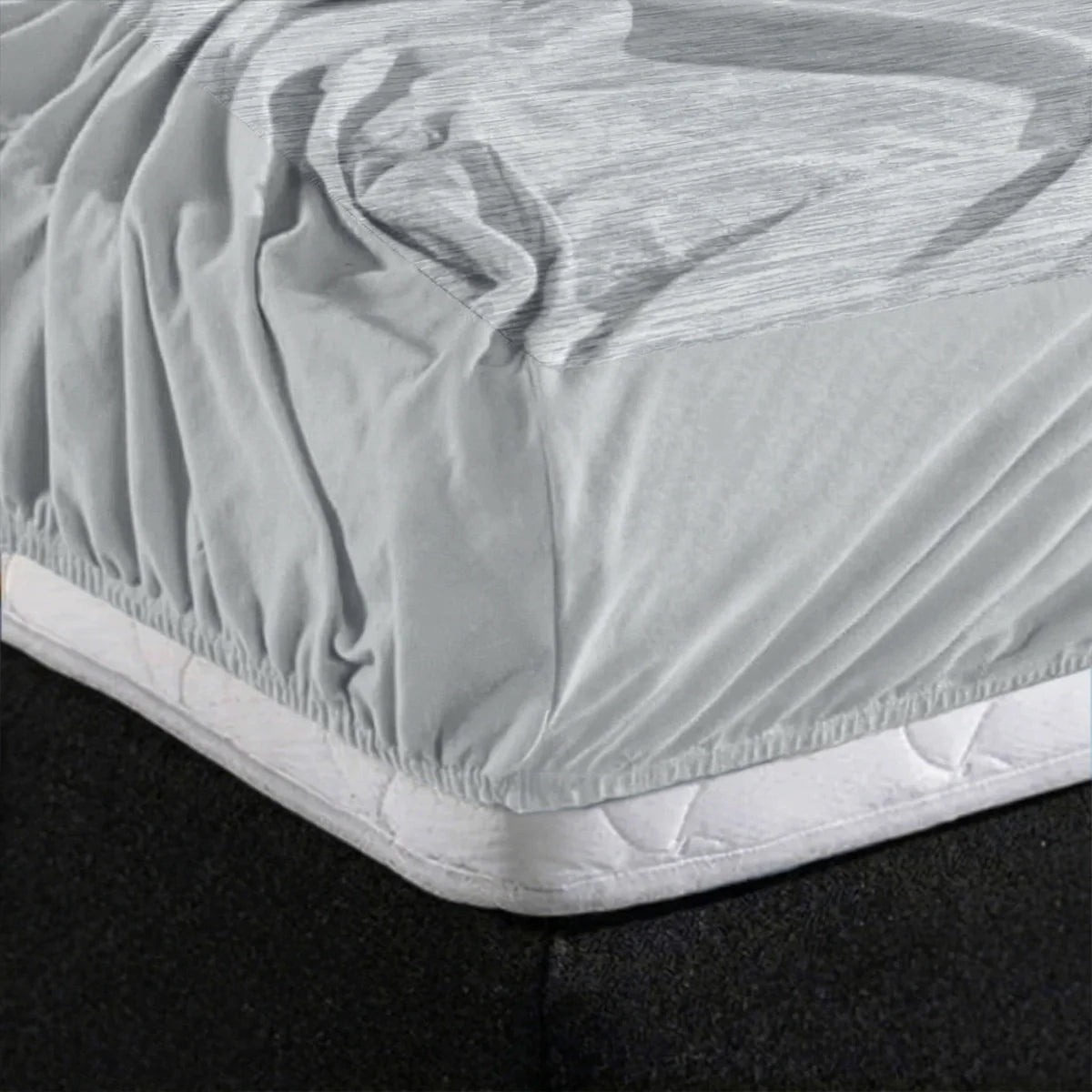 Zelesta Special Cooling Blend Fitted Sheet in Warm Linen Grey on a white background