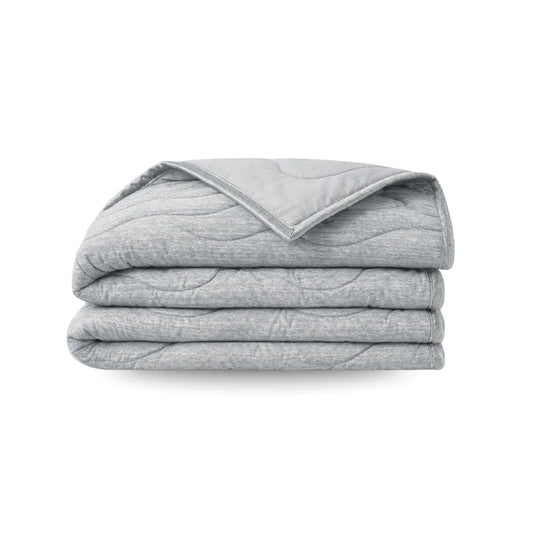 Zelesta Special Cooling Blend Summer Duvet - Warm Grey Linen folded on a white background