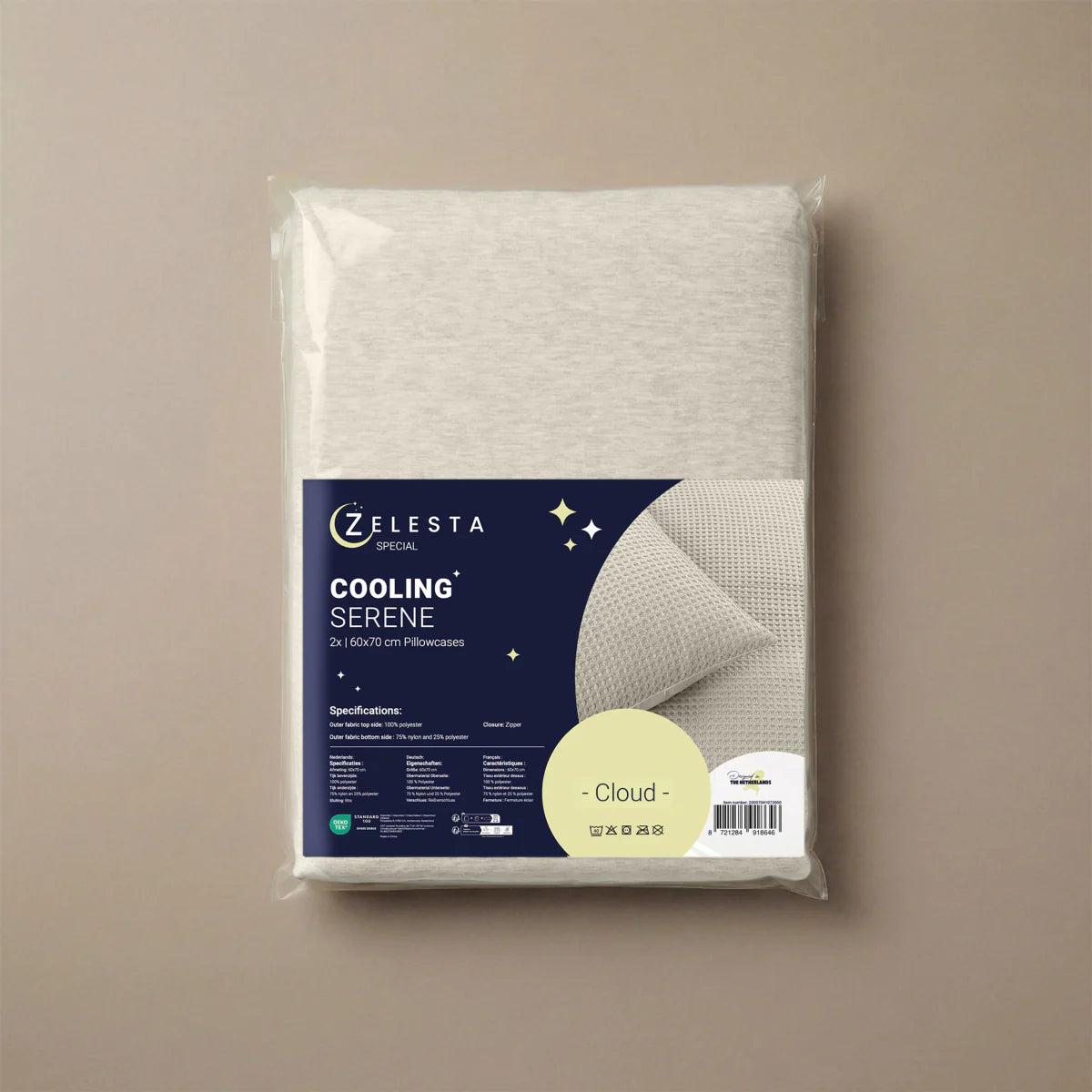 Zelesta Special Cooling Serene Taies d'oreiller Lot de 2 - Sable