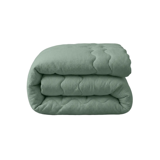 Zelesta Special Cooling Serene Summer Duvet - Sage Green folded on a white background