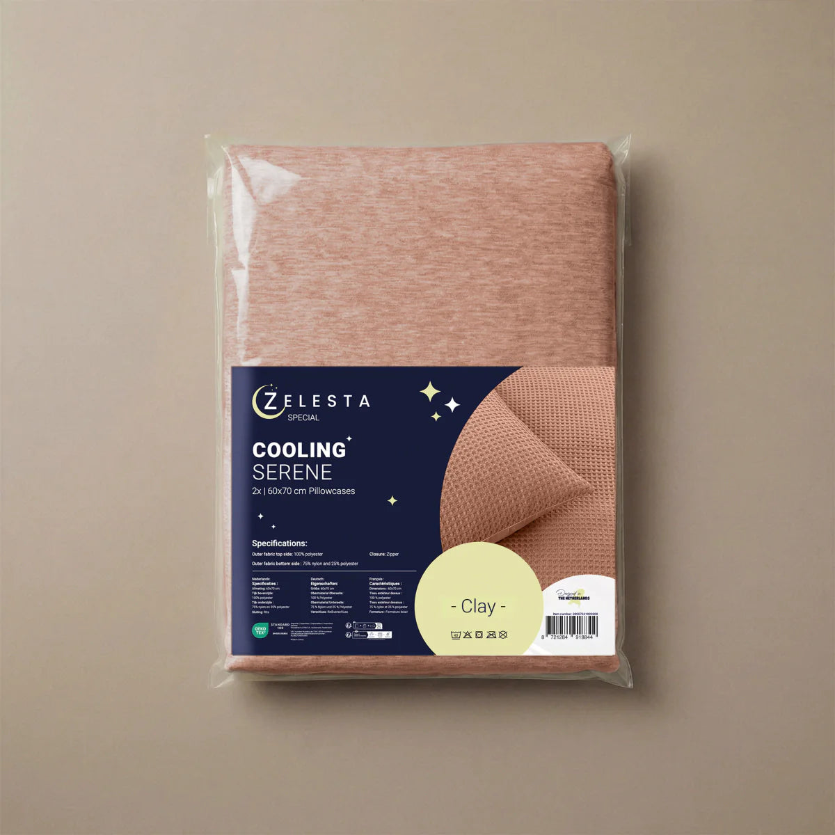 Zelesta Special Cooling Serene Taies d'oreiller Lot de 2 - Rose terre cuite