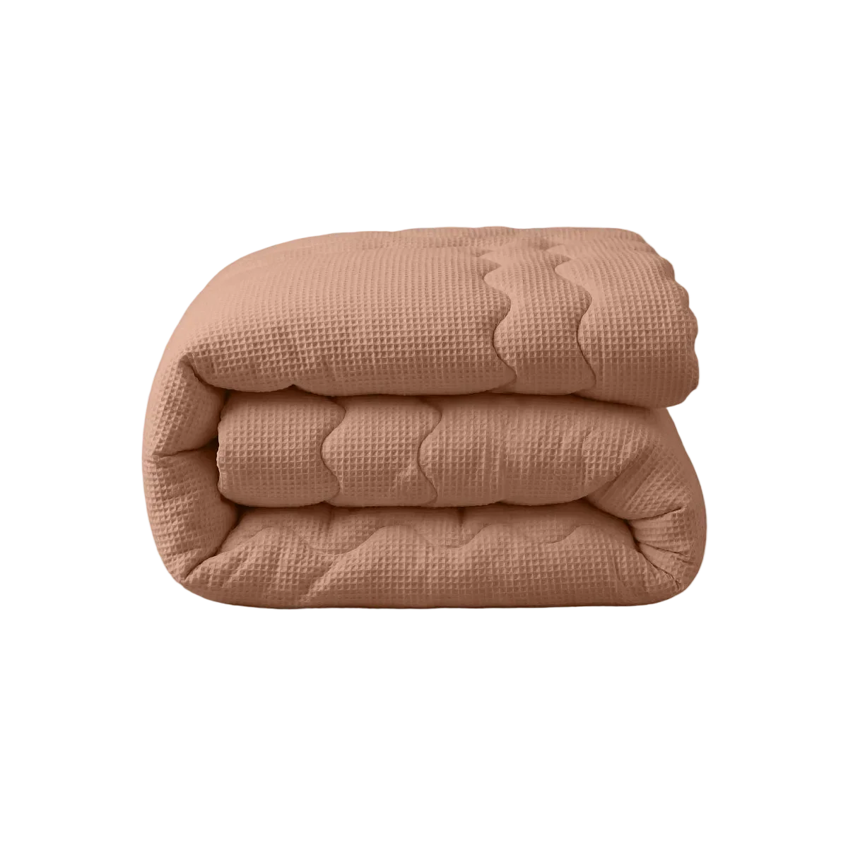 Zelesta Special Cooling Serene Summer Duvet - Terracotta Pink folded on a white background