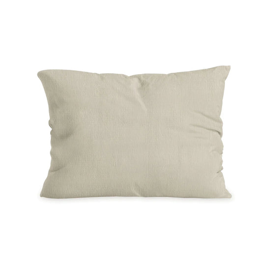 Zelesta Special Seersucker Pillowcase Set Of 2 in Almond Milk Beige on a white background