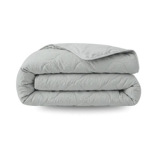 Zelesta Special Seersucker Summer Duvet - Soft Ice Blue folded on a white background