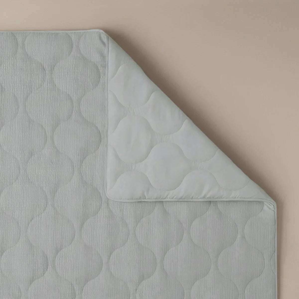 Zelesta Special Seersucker Summer Duvet - Soft Ice Blue folded on a white background, alternate view