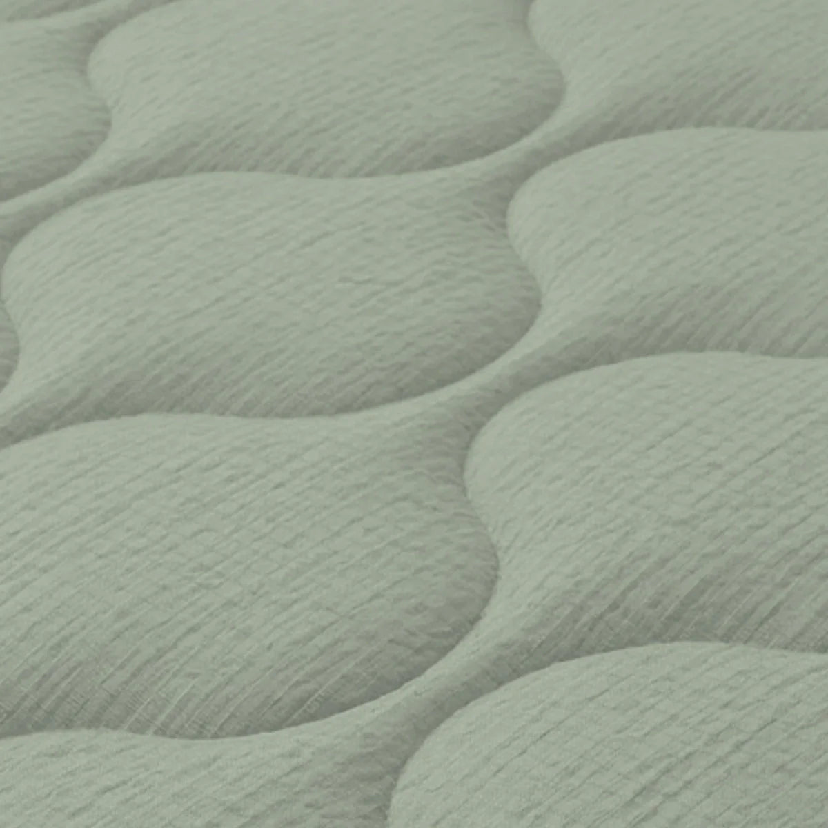 Close-up of the seersucker texture and sage green color of the Zelesta Special Seersucker Summer Duvet