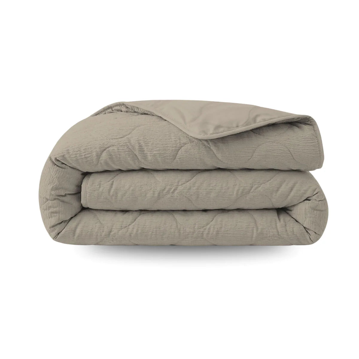 Zelesta Special Seersucker Summer Duvet - Warm Grey folded on a white background