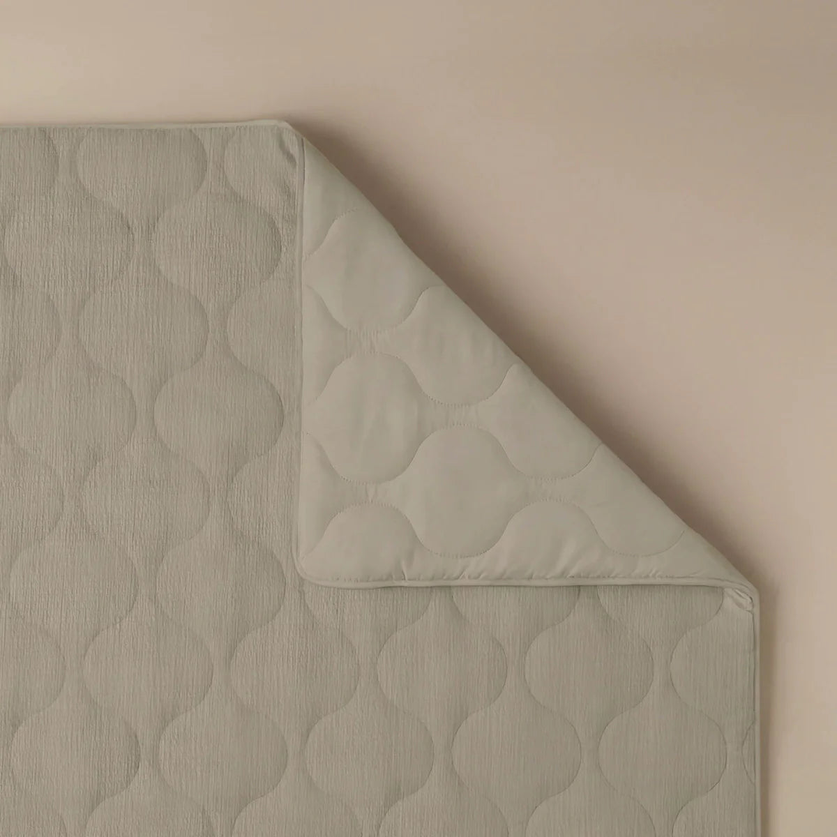 Zelesta Special Seersucker Summer Duvet - Warm Grey folded on a white background, alternate view