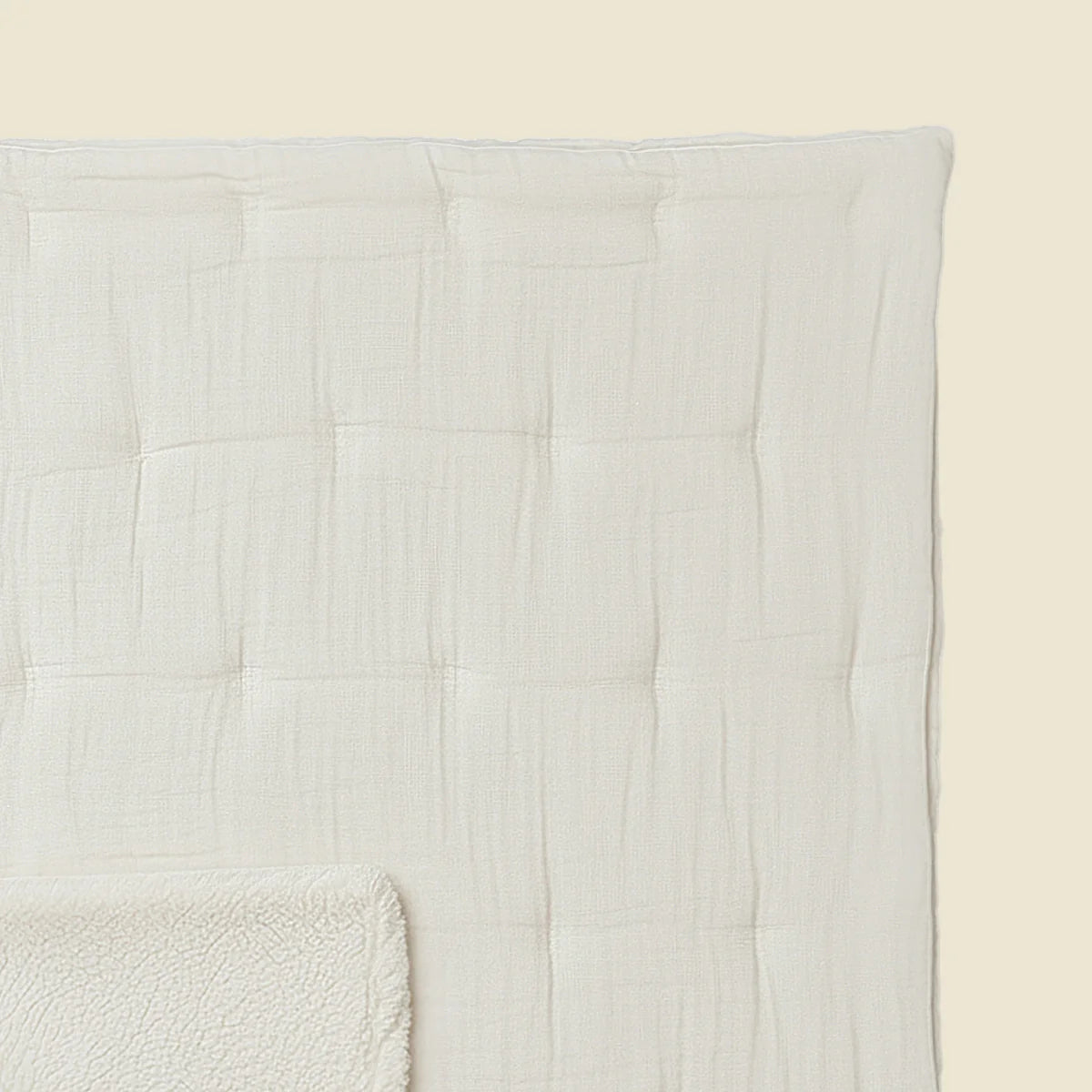 Zelesta Special Teddy Cotton Muslin Duvet - Beige folded on a white background, alternate view