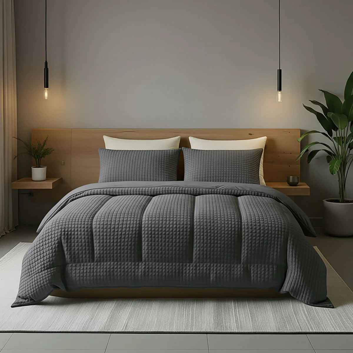 Zelesta Special Teddy Check Duvet - Anthracite