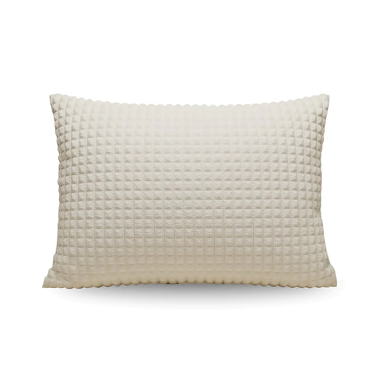 Zelesta Special Teddy Check Pillowcase Set Of 2 in Cream on a white background