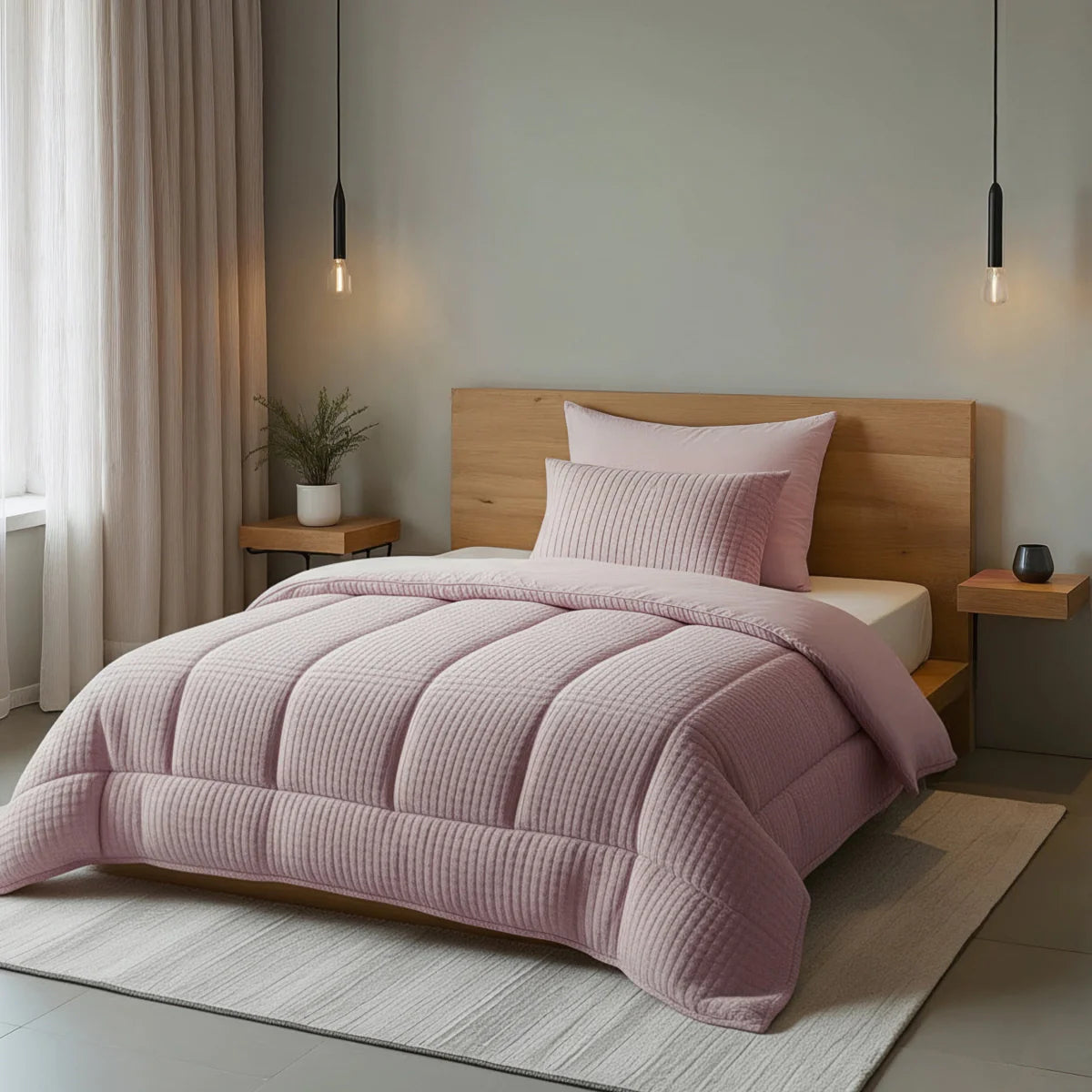 Zelesta Special Teddy Check Couette - Vieux rose