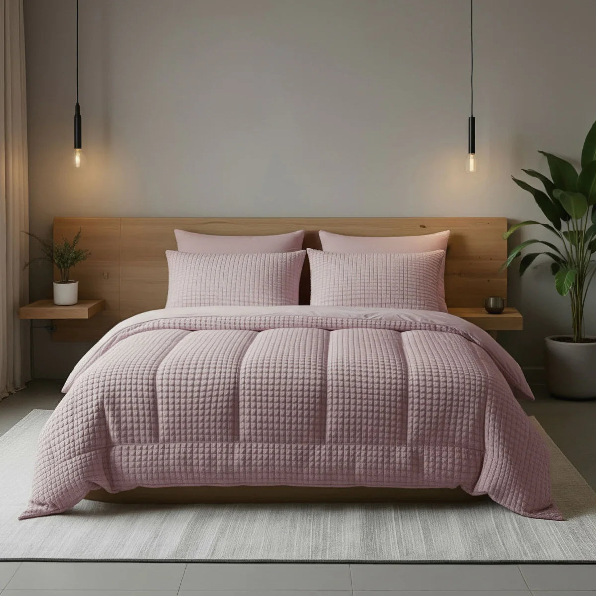 Zelesta Special Teddy Check Couette - Vieux rose