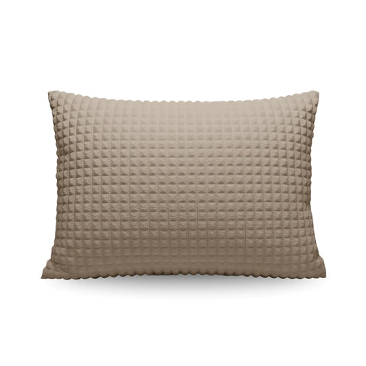 Zelesta Special Teddy Check Pillowcase Set Of 2 in Taupe on a white background
