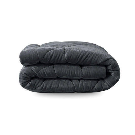 Zelesta Special Velvet Chic Duvet - Anthracite folded on a white background