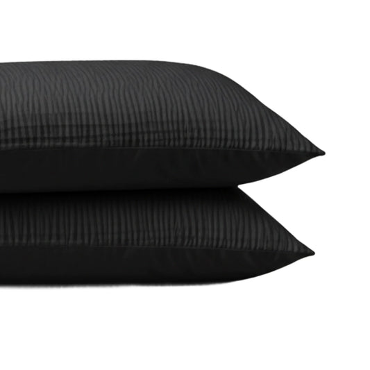 Zelesta Special Velvet Chic Pillowcase Set Of 2 in Black on a white background