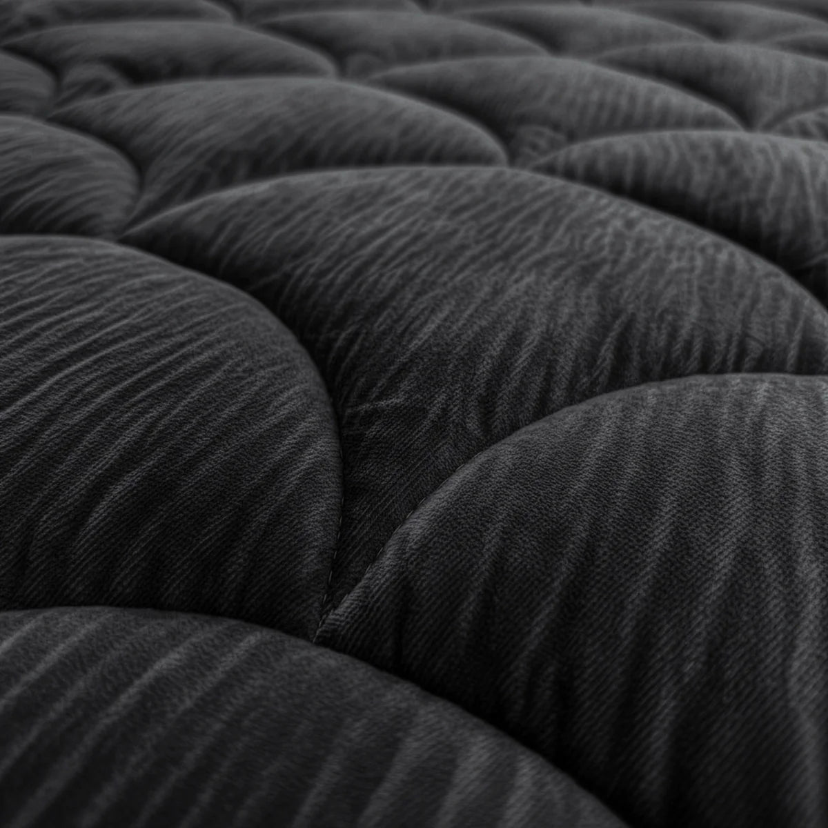 Close-up of the soft velvet fabric texture of the Zelesta Special Velvet Chic Duvet in Black