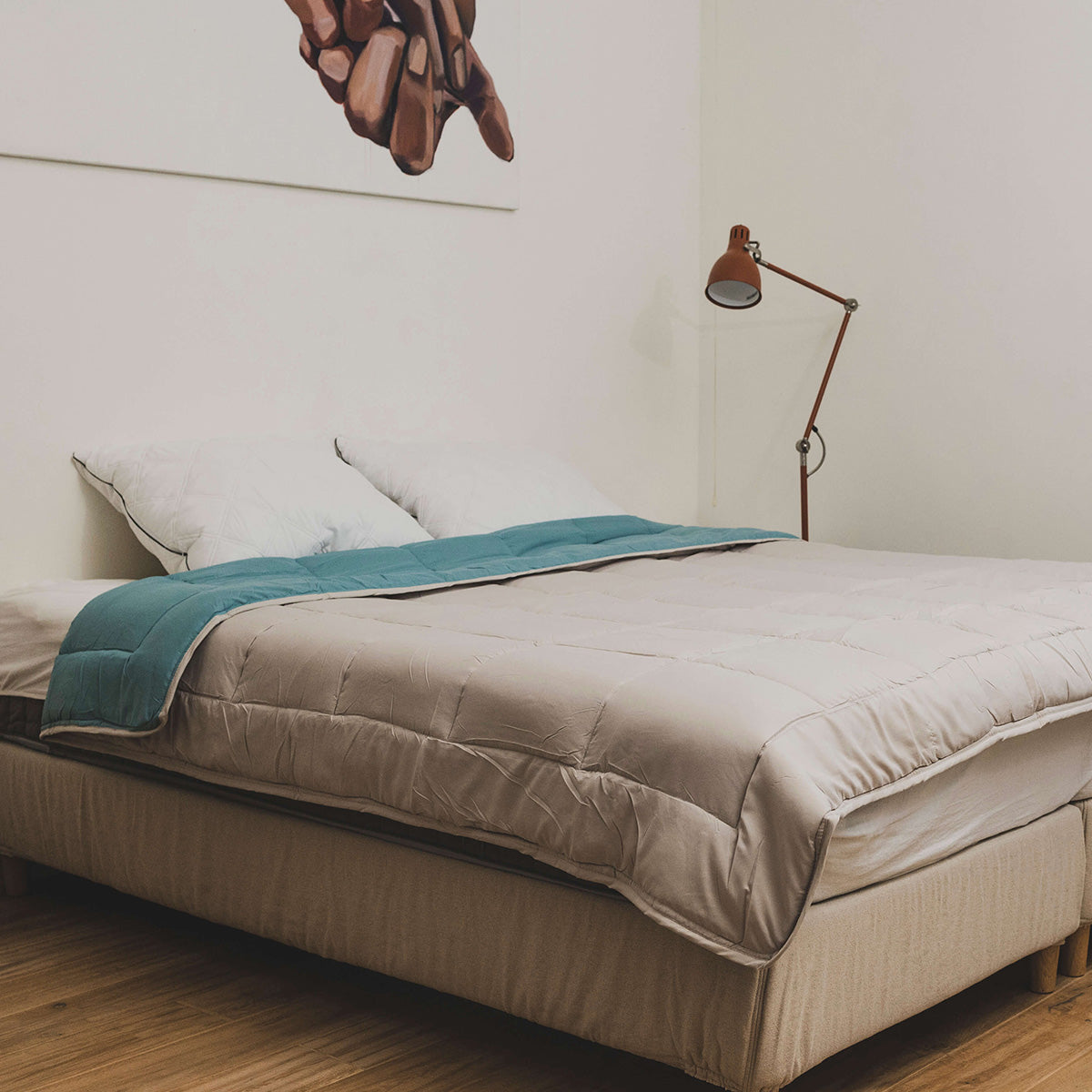 Zelesta Everyday Duo Duvet - Light Grey & Sea Green