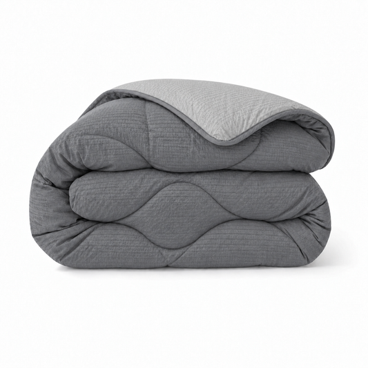 Zelesta Comfort Structure Seersucker Dekbed - Grijs & Lichtgrijs