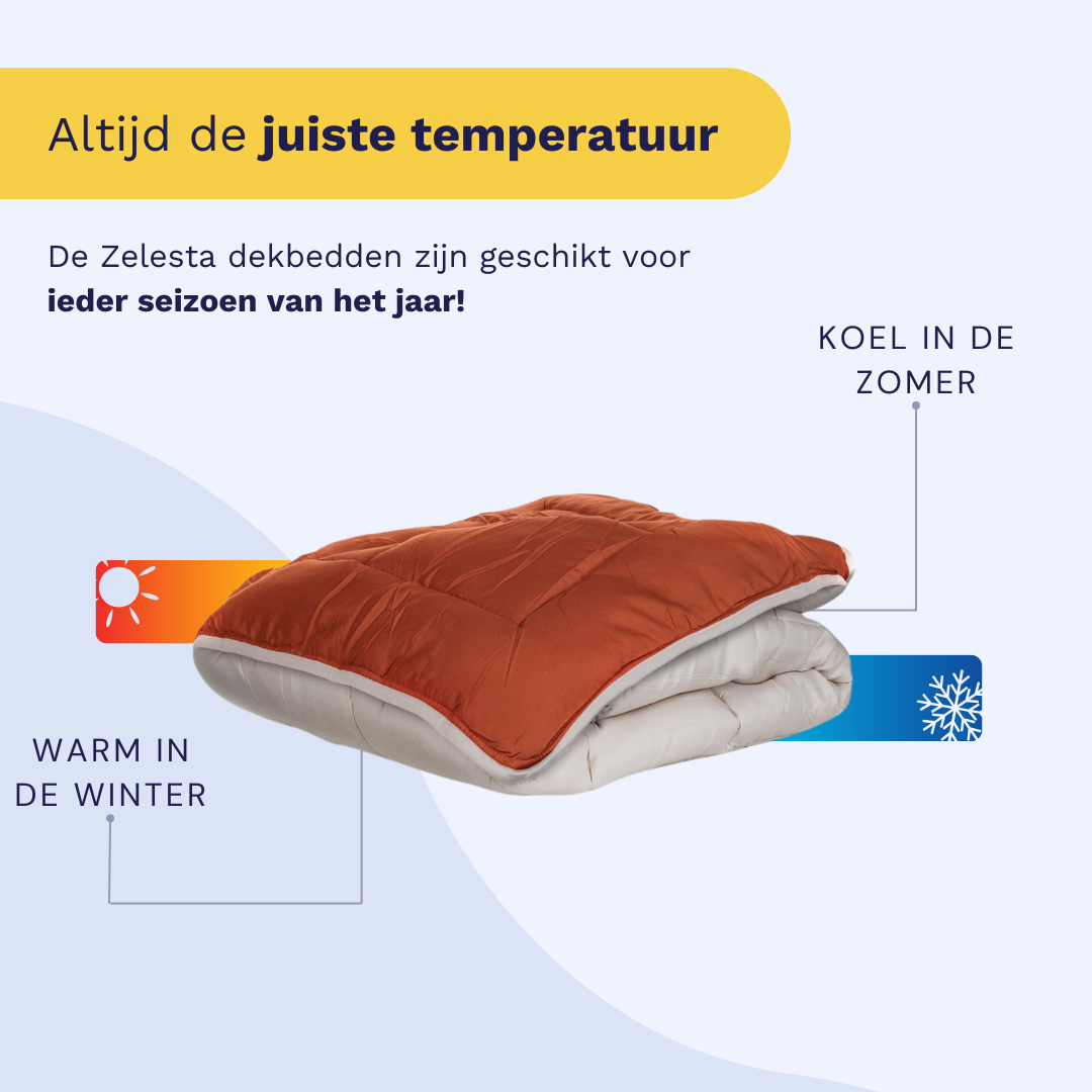 Zelesta Everyday Uni Duvet in Light Grey & Ginger, close-up of the folded duvet showing the smooth light grey & ginger microfiber texture