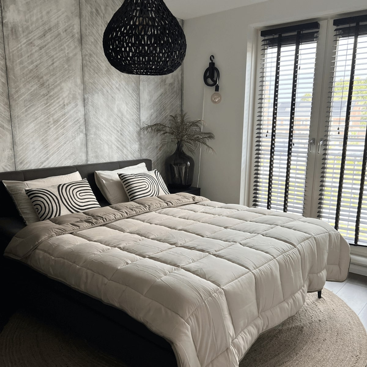 Zelesta Everyday Uni Summer Duvet in Taupe & Linen, neatly folded on a white background showing the soft taupe & linen microfiber fabric