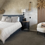 Zelesta Everyday Uni Summer Duvet in Taupe & Linen, neatly folded on a white background showing the soft taupe & linen microfiber fabric
