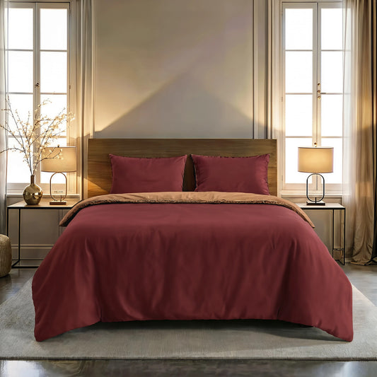 Zelesta Pure Duo Seamless Cotton Duvet - Brown & Red