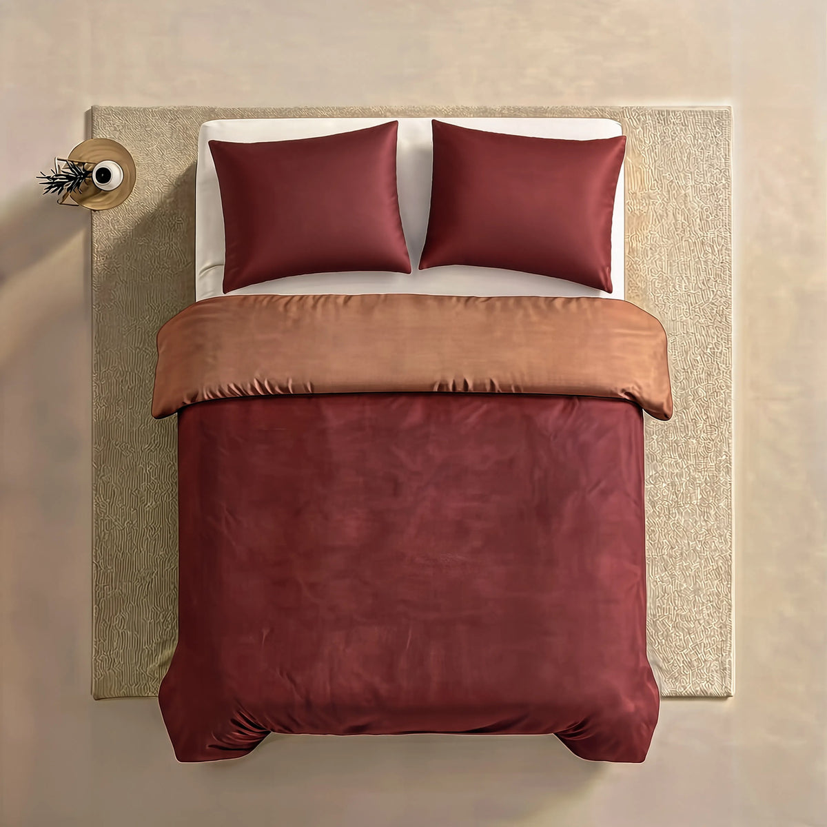 Zelesta Pure Duo Seamless Cotton Duvet - Brown & Red