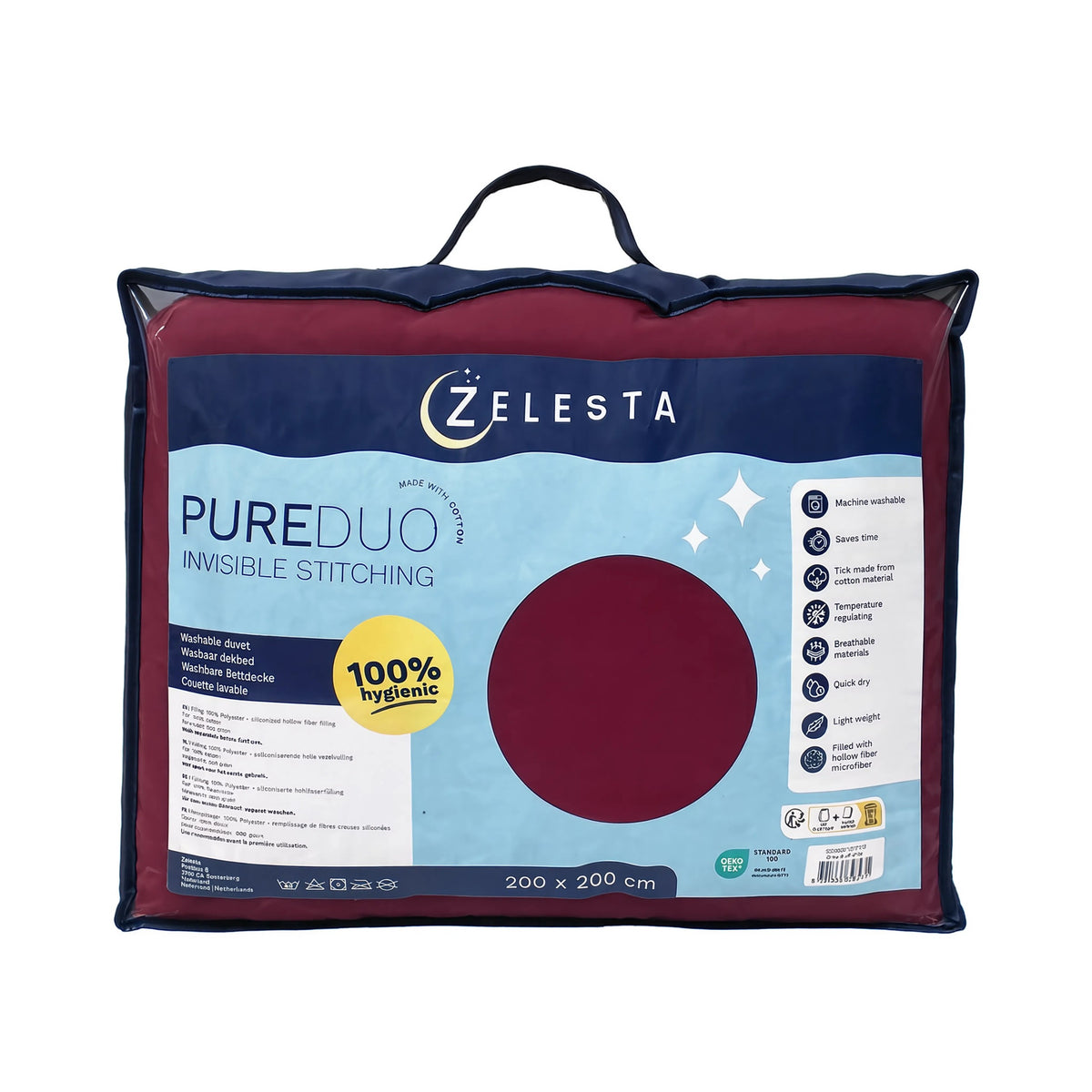 Zelesta Pure Duo Seamless Cotton Duvet - Brown & Red