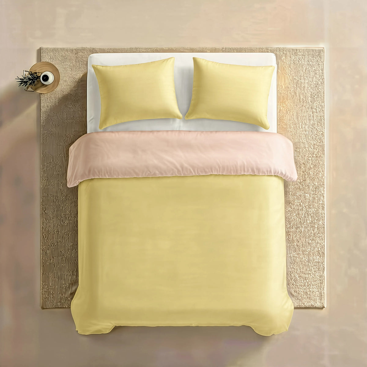 Zelesta Pure Duo Seamless Cotton Pillowcase Set Of 2 - Yellow